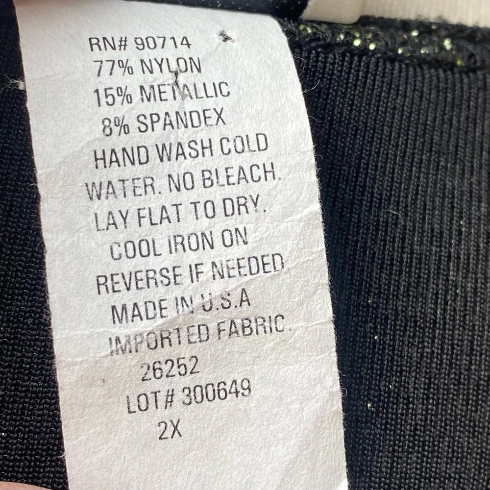 J.B.S. Ltd. Plus Size black sparkly holiday evening Top - Picture 14 of 14